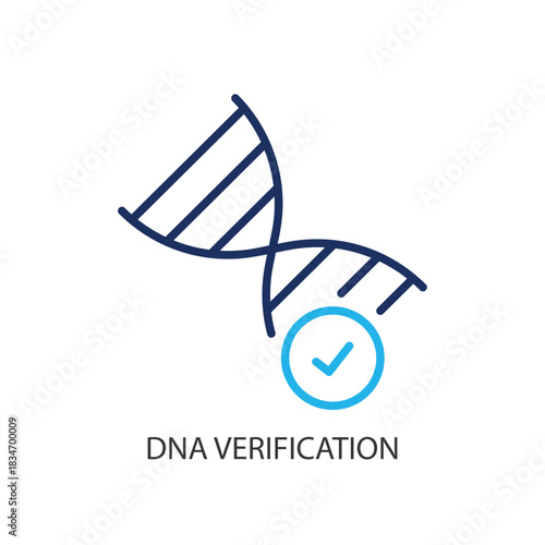DNA verification thin line icons. Original vector illustration.