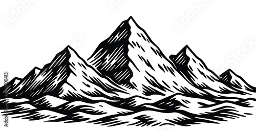hand-drawn mountain illustration