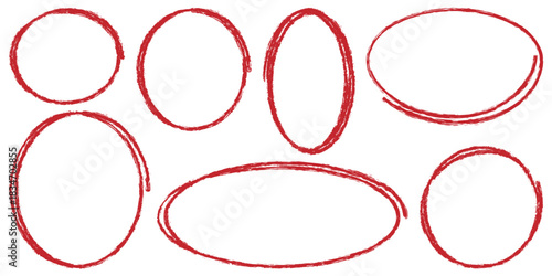 Grunge hand drawn ovals and circles. Doodle round shapes. Vector ovals and ellipses lines to highlight text. eps 10