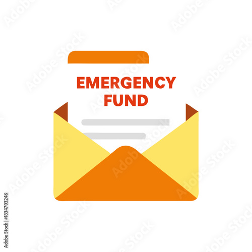 An emergency fund envelope icon with financial document for security and savings planning