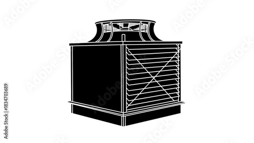 Cooling tower industrial equipment for HVAC systems and water management