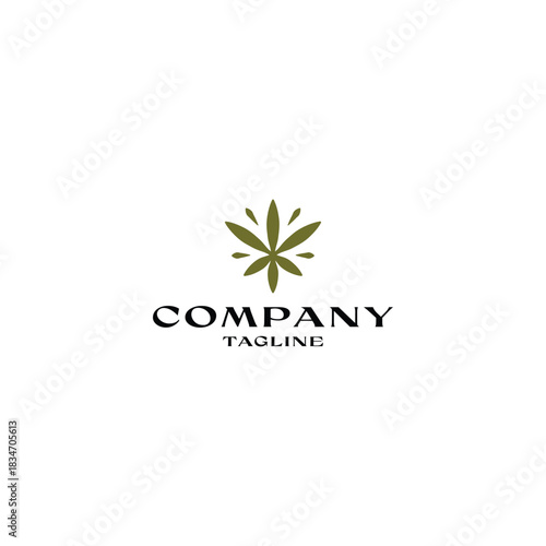 Cannabis leaf logo design template
