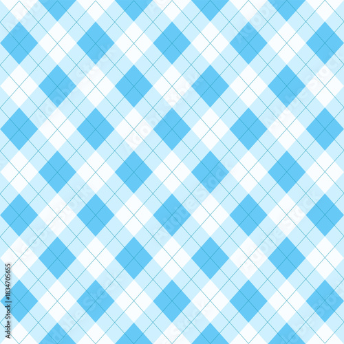 blue argyle seamless pattern with soft diamond shapes, perfect for fabrics, backgrounds, and seasonal designs. Ideal for everyday use and easy matching.