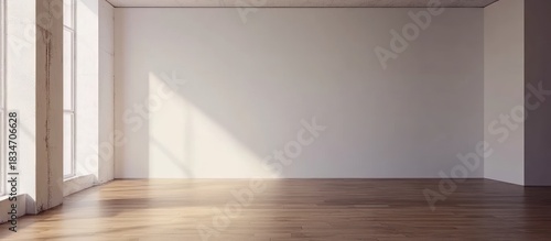 Minimalist Modern Interior with Sunlight and Wooden Floor Elegance