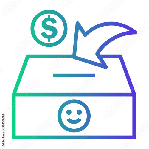 donation Line Gradient Icon