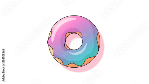 Sweet Pastry Treat with Colorful Glaze and Sprinkles