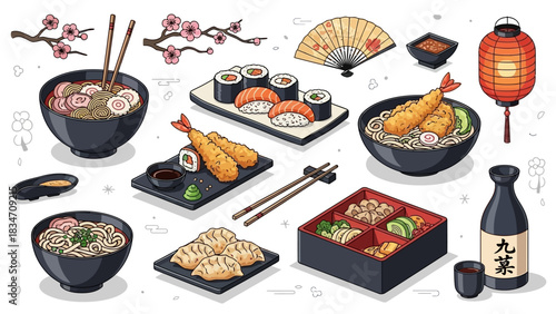 Celebrate Japanese culinary traditions with delicious sushi, ramen, gyoza, tempura, bento boxes, and sake for an authentic dining experience