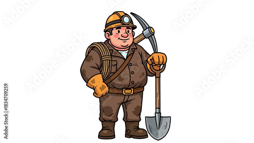 The Miner: An illustration of a dedicated miner standing with a shovel in hand, symbolizing hard work and perseverance.