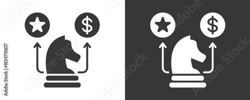 Competitive Strategy Icon Set Vector Collection Isolated In Black And White
