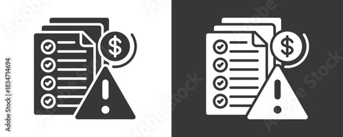 Risk Assessment Icon Set Vector Collection Isolated In Black And White