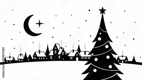 Vector ilustration of Christmas eve