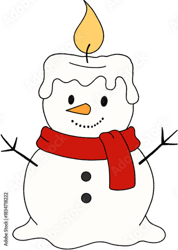 snowman with a candle