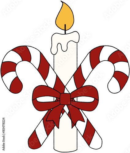 christmas candle with bow