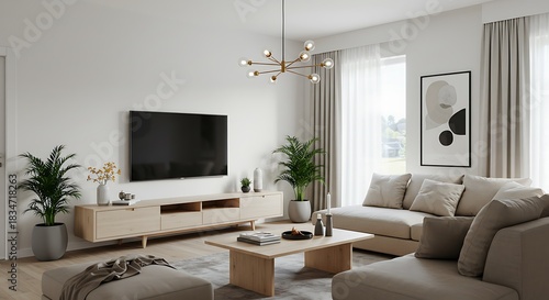 Serene Sanctuary: Light and Shadow Interior