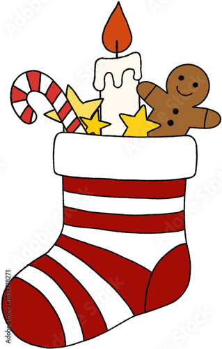 sock with christmas gifts