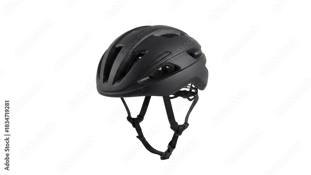 Fototapeta premium Sleek black bicycle helmet essential head protection gear for safe cycling and outdoor sports activity
