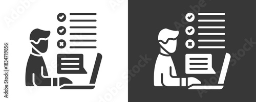 Survey Campaign Icon Set Vector Collection Isolated In Black And White