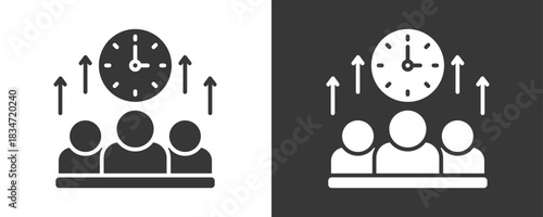 Real Time Icon Set Vector Collection Isolated In Black And White