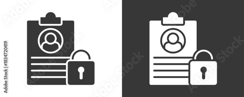 Data Privacy Icon Set Vector Collection Isolated In Black And White