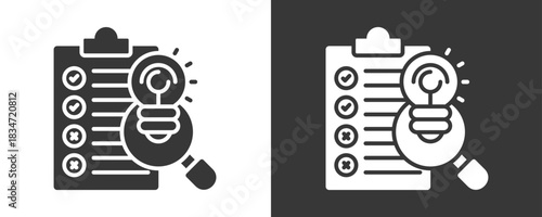 Insight Report Icon Set Vector Collection Isolated In Black And White