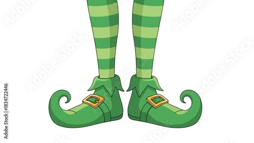 Green Elf Shoes Festive Footwear for Holiday Cheer and Magical Adventures, a Symbol of Christmas Spirit