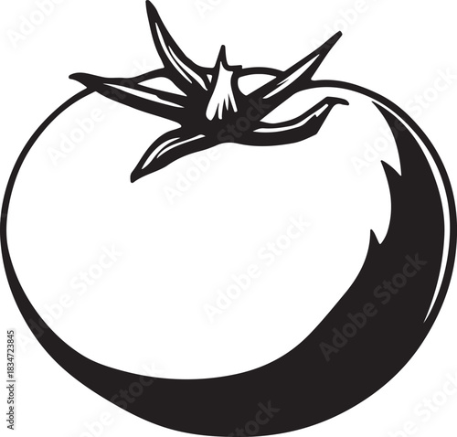 Tomato black and white colors clipart