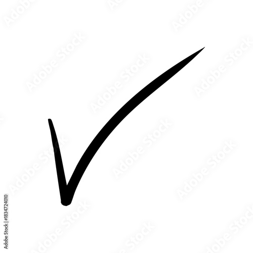 手書きのチェックマーク 黒