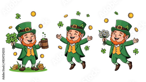 Whimsical Leprechaun Character Illustrations for St