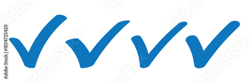 Hand drawing green tick mark icon on white background. Digital hand drawing check mark vector set. Creative vector tick mark icon set.