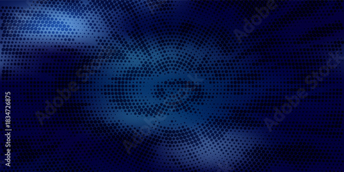 Fototapeta Naklejka Na Ścianę i Meble -  Blue Digital Tunnel or Wormhole. Wireframe Abstract Mesh with Hole. 3D Tunnel Grid Mesh. Blue Hi Tech Texture. Technology or Science Vector Illustration.