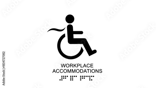 Workplace accommodations symbol with braille