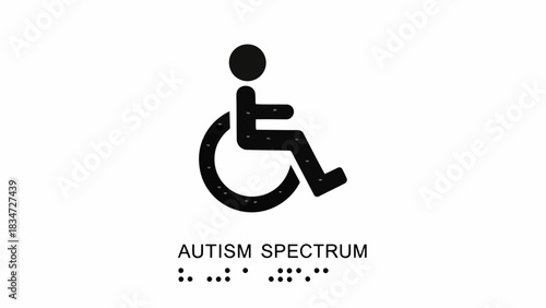 Autism spectrum accessibility symbol with braille