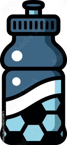 Sports water bottle with soccer ball pattern