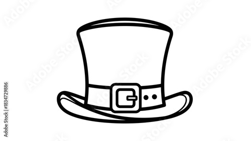A Classic Top Hat with a Buckle, Symbolizing Elegance and Formal Attire