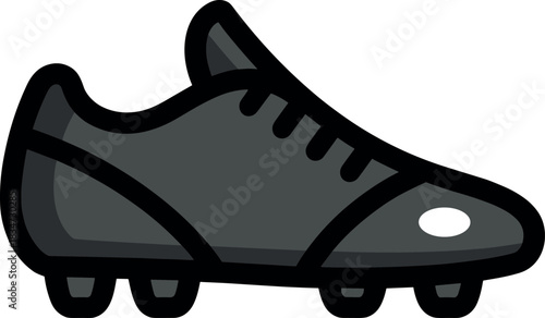 Stylized soccer cleat icon on white background