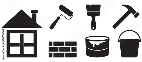 Construction and Home Renovation Icons – Building, Tools & Repair Symbols