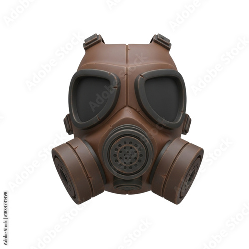 Retro Vintage Gas Mask Protective Equipment Isolated on White Background