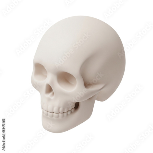 Anatomical Skull Model Isolated on White Background - A Detailed Representation