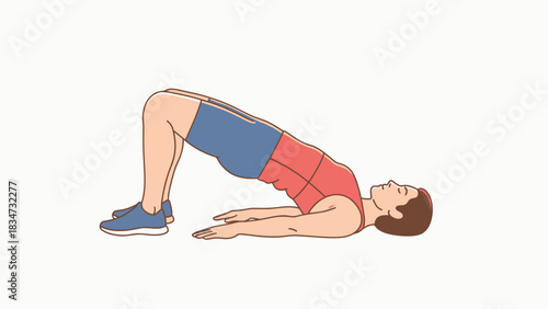 Man Performing Glute Bridge Exercise for Strength Training and Core Workout