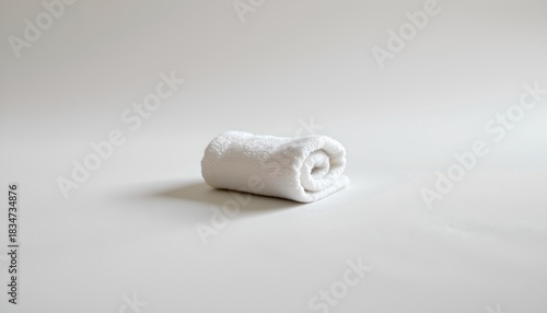 A stark contrast between two items set against a white background. On the right, there is a roll of toilet paper, its wrapping appearing pristine and unused
