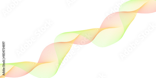 Abstract colorful smooth smoke waves with light and vibrant lines create a beautiful artistic flowing design