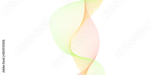 Abstract green vector background illustration with sphere decoration, light curve line pattern, and round spring art design