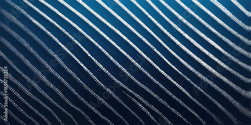 Abstract dark blue background with rhythmic diagonal light lines, symbolizing technology, data, and sound wave frequency.