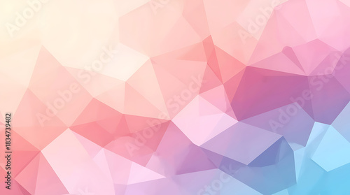 Fototapeta Naklejka Na Ścianę i Meble -  Abstract triangle background. Light pink, white, gold. 
