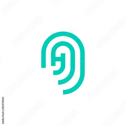 H Letter Ear Hearing Sound Wave Audio Technology Abstract Logo Design Vector