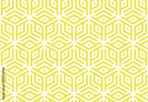 Abstract geometric pattern. A seamless vector background. White and yellow ornament. Graphic modern pattern. Simple lattice graphic design