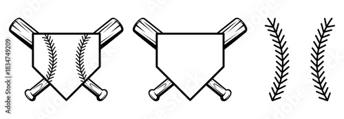 Baseball Home Plate Cross Bats Game Day