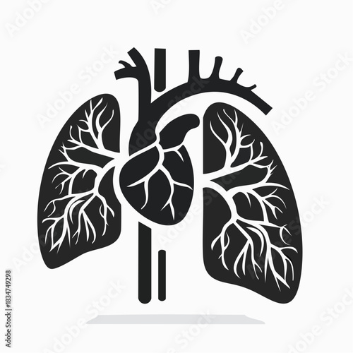 Abstract heart and lungs design vector illustration