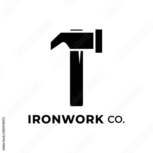 Hammer and Ironwork Co. Logo Symbolizing Craftsmanship and Industry.