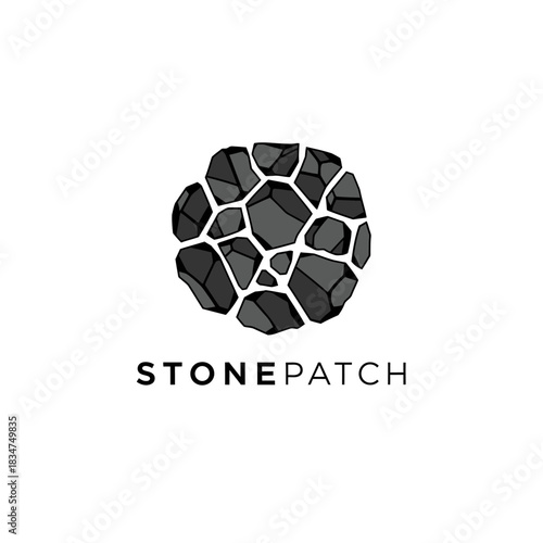Stone Patch Logo Design Abstract Geometric Pattern.